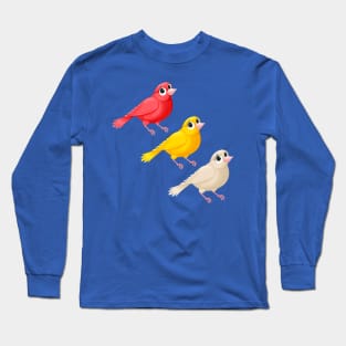 Funny group of canaries with cute eyes Long Sleeve T-Shirt